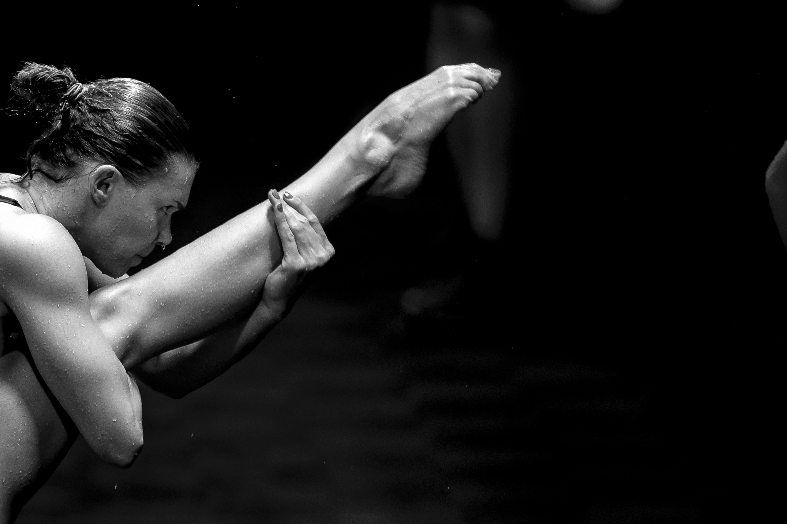 British diver during preparation before competition at Paris 2024