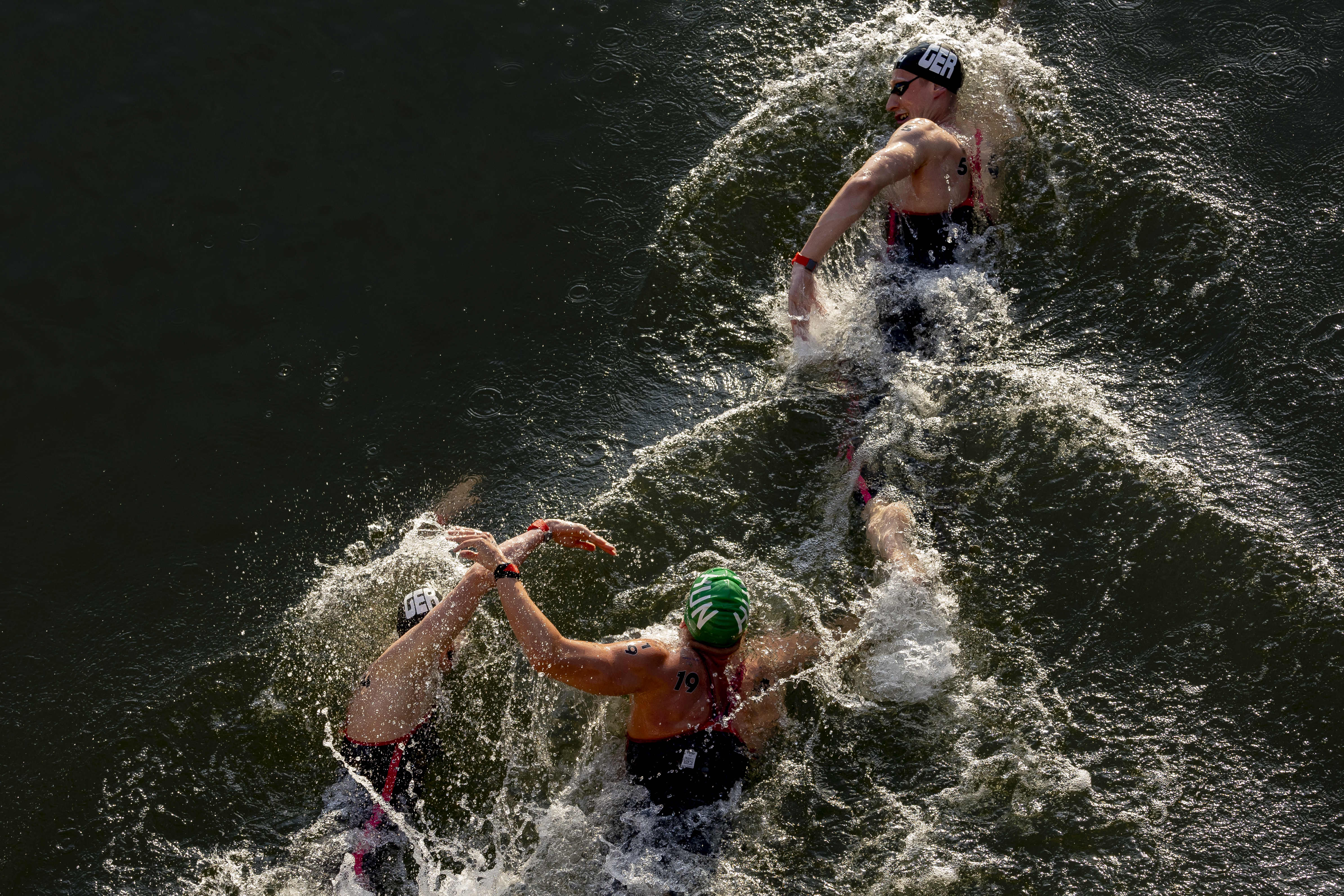 Battle for position during the Olympic Open Water race