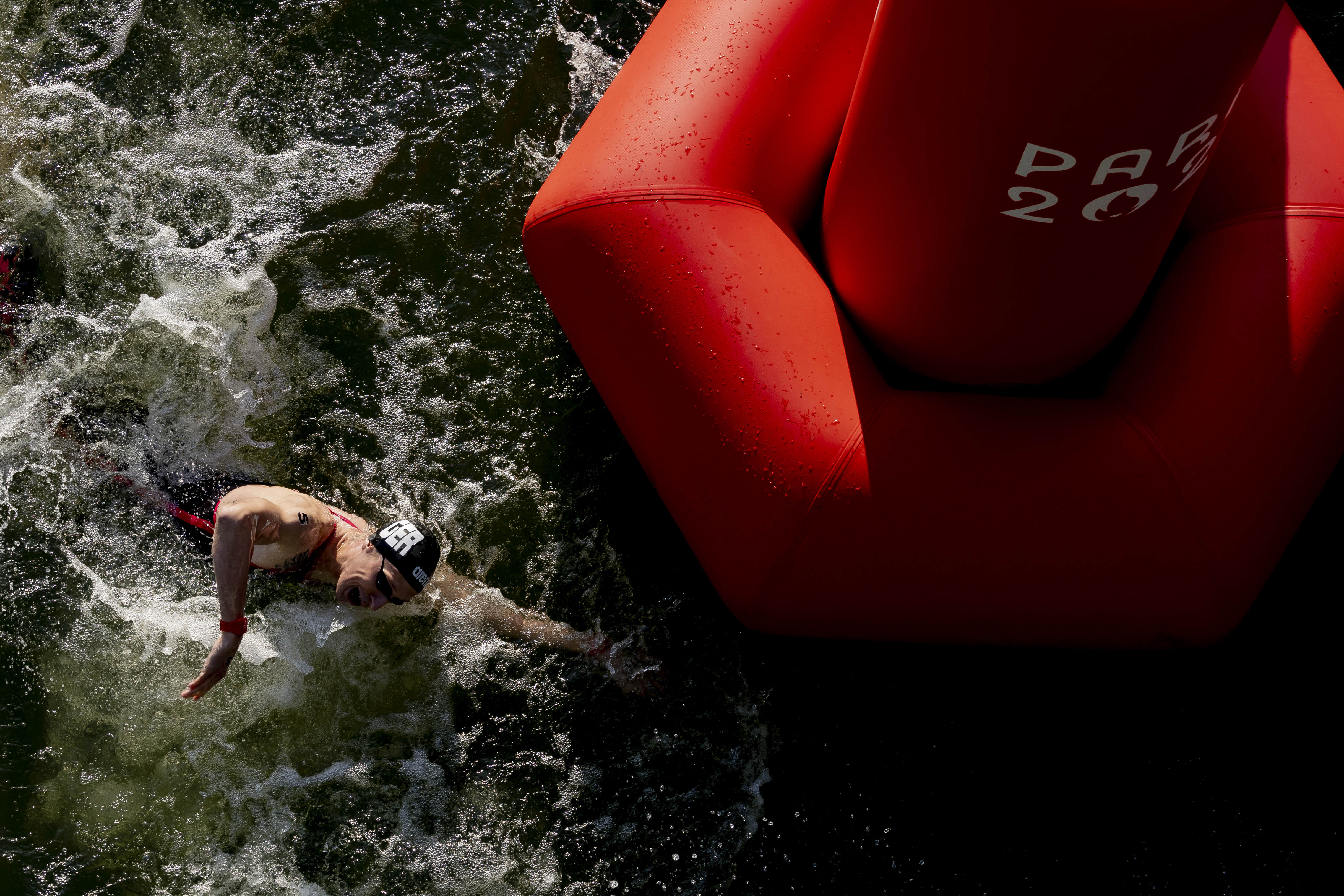 Florian Wellbrock at the Olympic Open Water Competition in Paris 2024