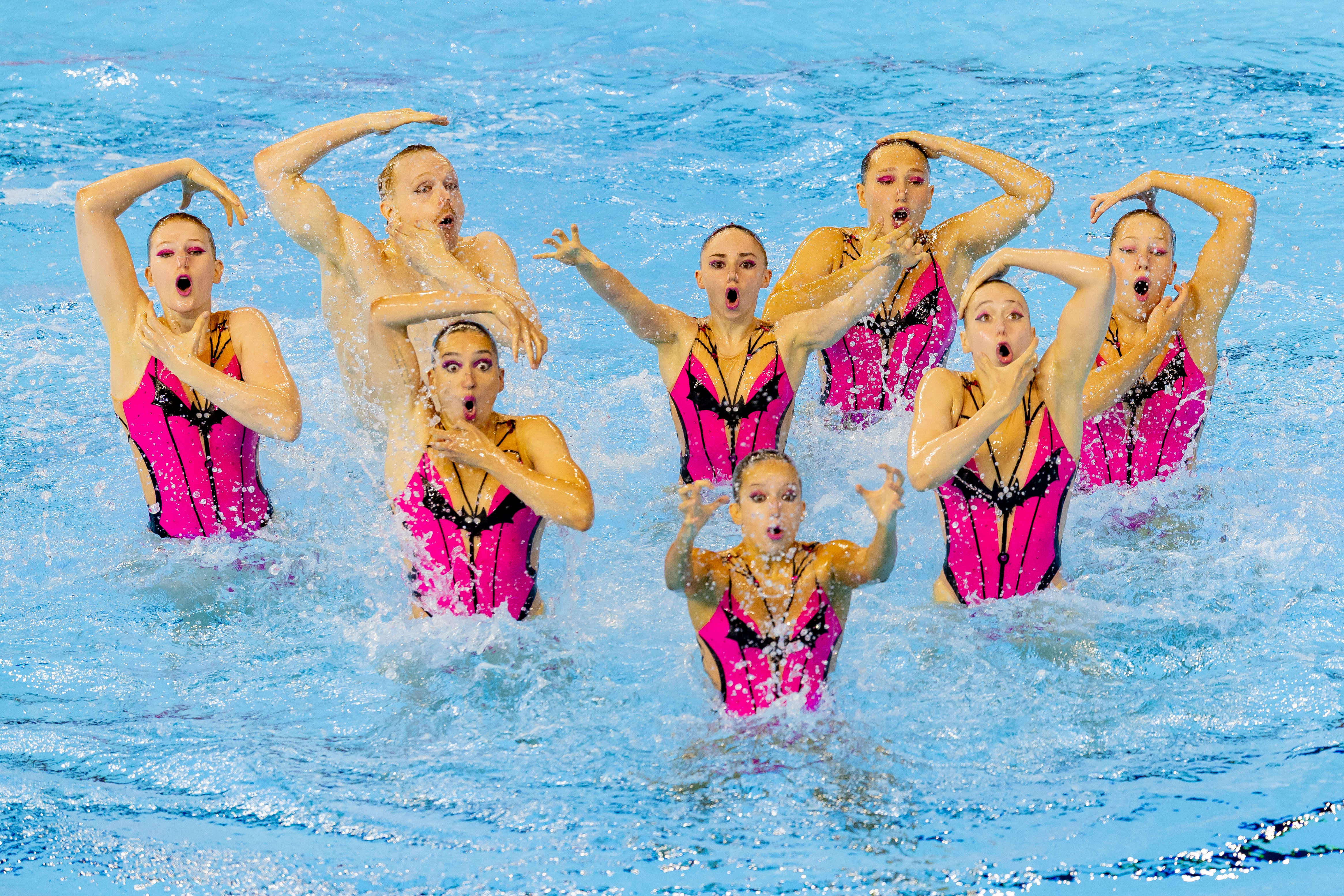 German artistic swimming team performing in Singapore