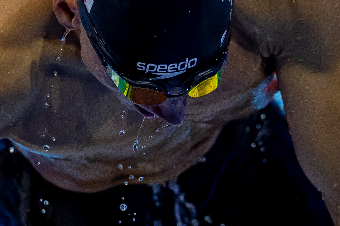 Josha Salchow emerging from the water after his race at the World Championships Singapore 2025