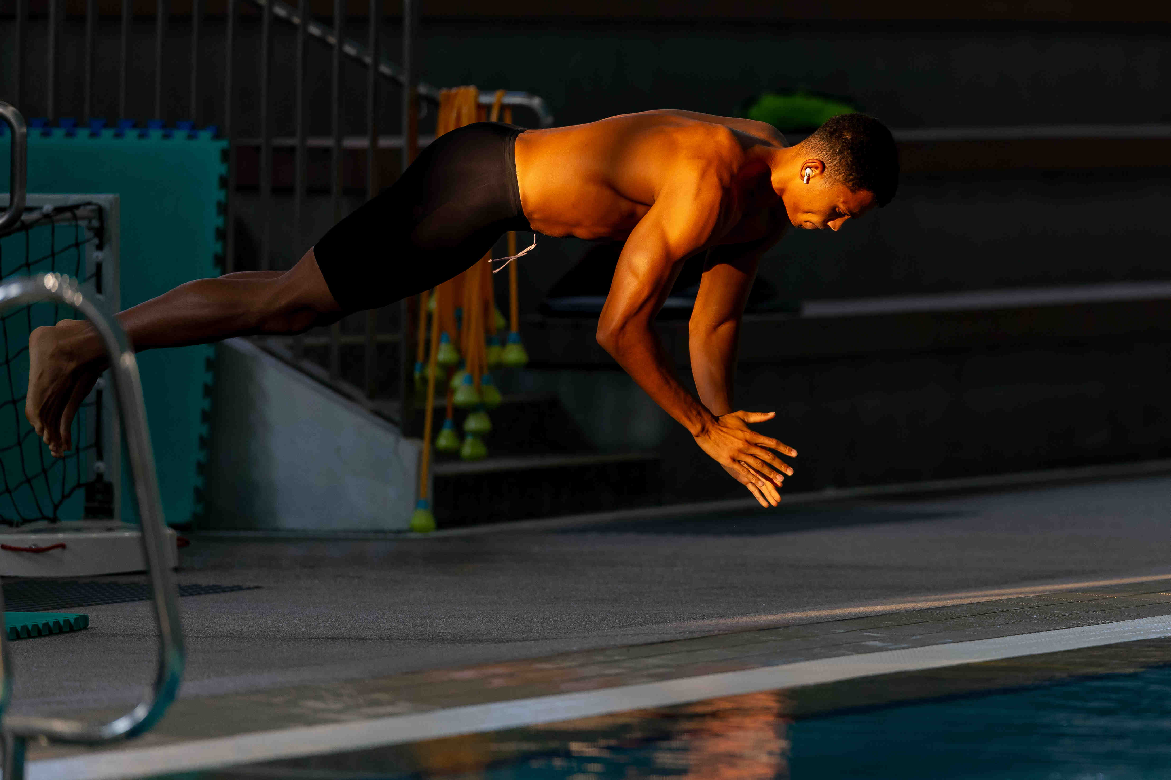 Melvin Imoudu during dryland preparation in Singapore
